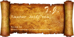 Taucher Jolánta névjegykártya